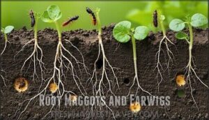 root maggots and earwigs