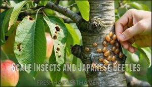 scale insects and japanese beetles