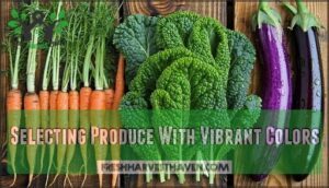 selecting produce with vibrant colors