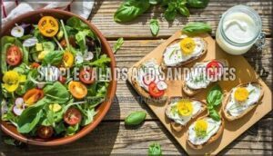 simple salads and sandwiches