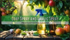 soap spray and garlic spray