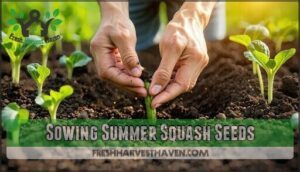 sowing summer squash seeds