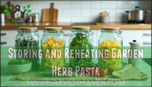 storing and reheating garden herb pasta