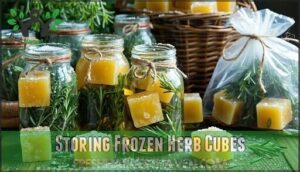 storing frozen herb cubes