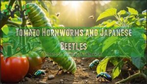 tomato hornworms and japanese beetles