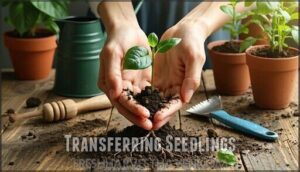 transferring seedlings