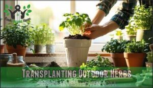 transplanting outdoor herbs