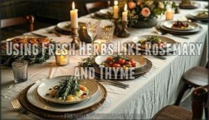 using fresh herbs like rosemary and thyme