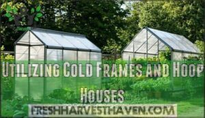 utilizing cold frames and hoop houses