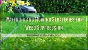 watering and mowing strategies for weed suppression
