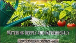 watering deeply and infrequently