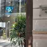 A large green plant is in front of a building, with a sign on the wall that says "Zuvvi."