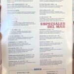 A menu for a restaurant is displayed with various options.