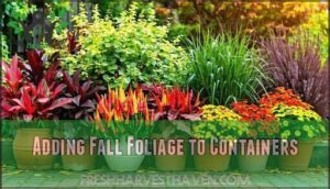 adding fall foliage to containers
