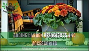 adding garden ornaments and accessories