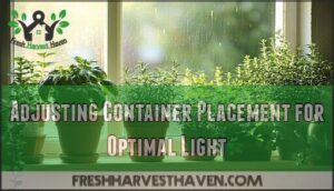 adjusting container placement for optimal light