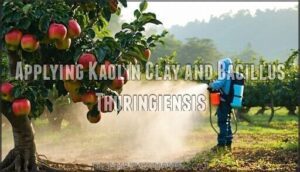 applying kaolin clay and bacillus thuringiensis