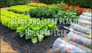 black and clear plastic mulch effects