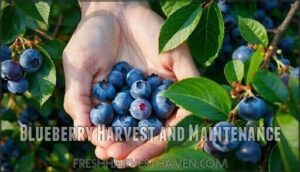 blueberry harvest and maintenance