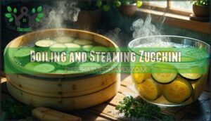 boiling and steaming zucchini