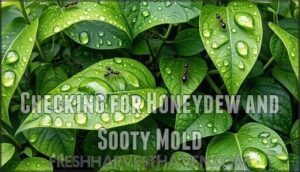 checking for honeydew and sooty mold