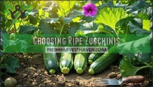 choosing ripe zucchinis