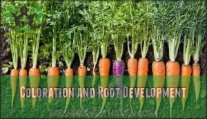 coloration and root development