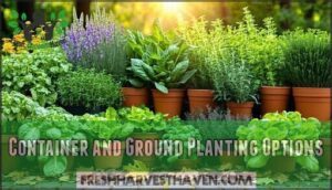 container and ground planting options