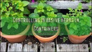 controlling invasive herbs in containers