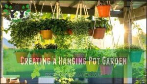 creating a hanging pot garden
