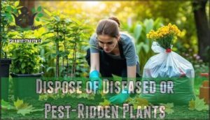 dispose of diseased or pest-ridden plants