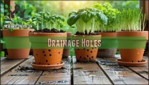 drainage holes