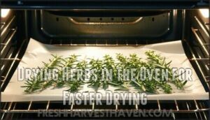 drying herbs in the oven for faster drying
