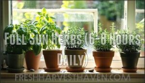 full sun herbs (6-8 hours daily)