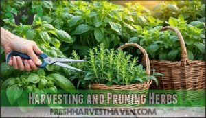 harvesting and pruning herbs