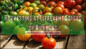 harvesting at different stages of ripeness