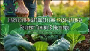 harvesting broccoli for fresh eating