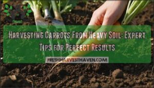 harvesting carrots from heavy soil