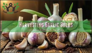 harvesting garlic bulbs