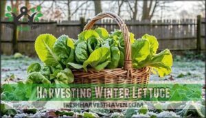 harvesting winter lettuce