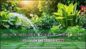 implementing efficient watering techniques with drip irrigation and soaker hoses