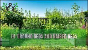 in-ground beds and raised beds
