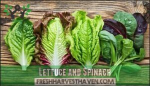 lettuce and spinach