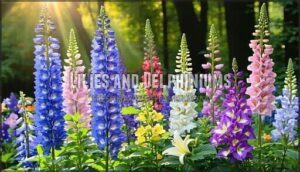 lilies and delphiniums