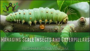managing scale insects and caterpillars