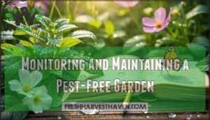 monitoring and maintaining a pest-free garden