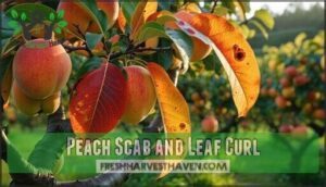 peach scab and leaf curl