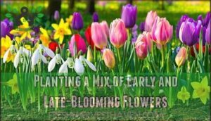 planting a mix of early and late-blooming flowers