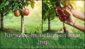 planting bare-root and balled-and-burlap trees