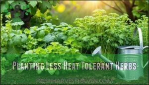 planting less heat tolerant herbs